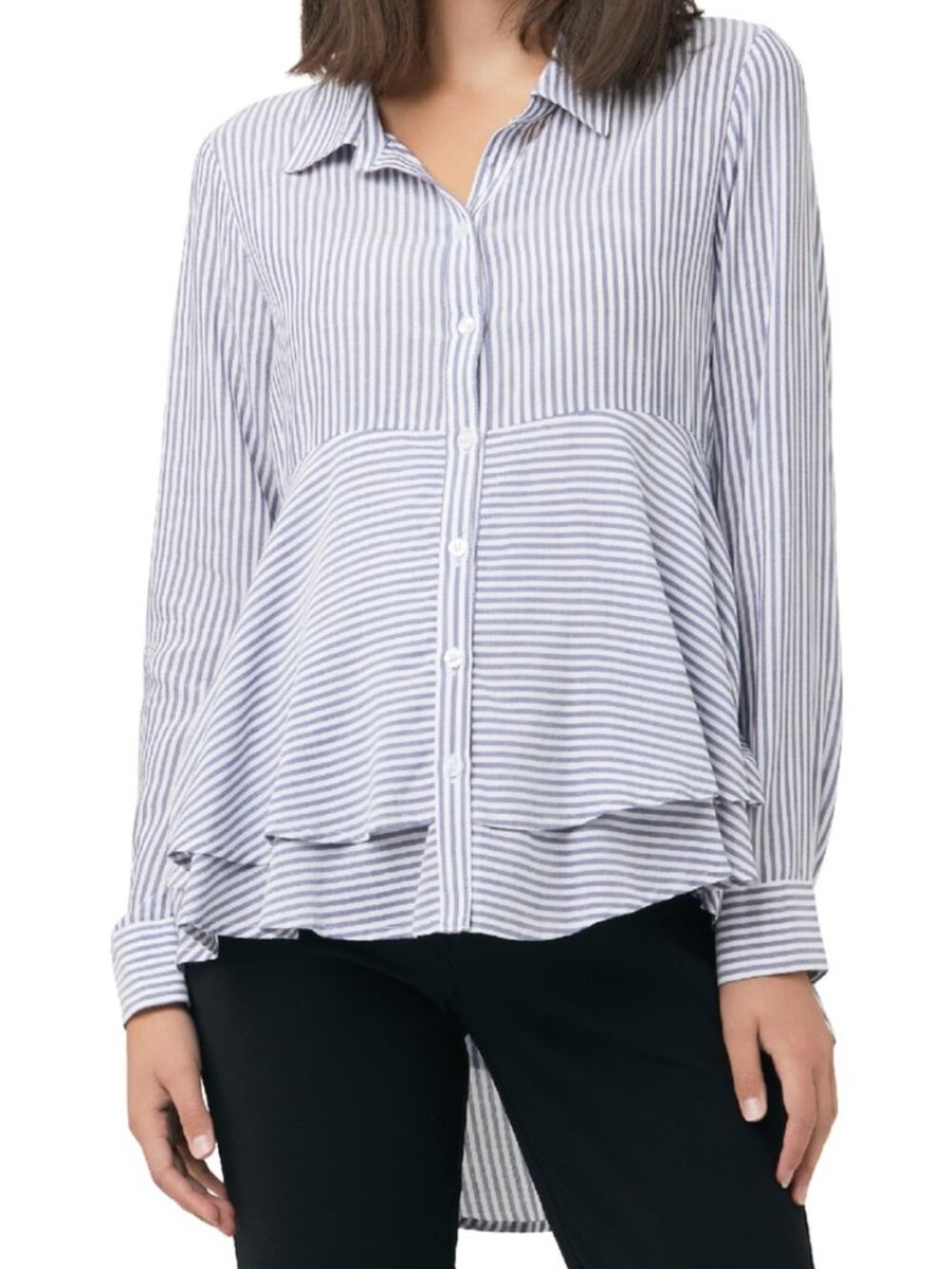 Ripe Women's Maternity Blouse Top Stripes Blue Motherhood Pregnancy Size MXS